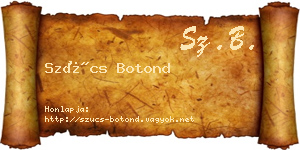 Szűcs Botond névjegykártya